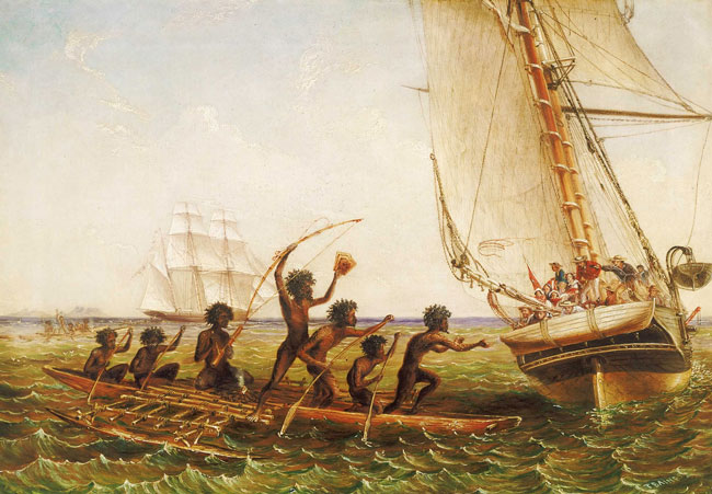 Thomas Baines: aboriginal canoes